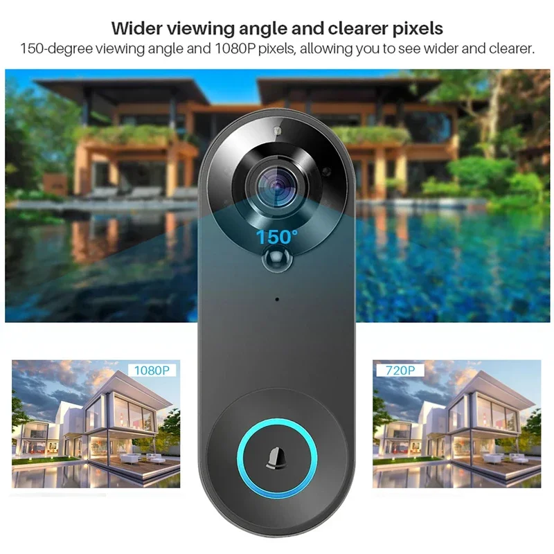 Smart Home Video Doorbell - Tuya Video Doorbell Camera 1080P WiFi