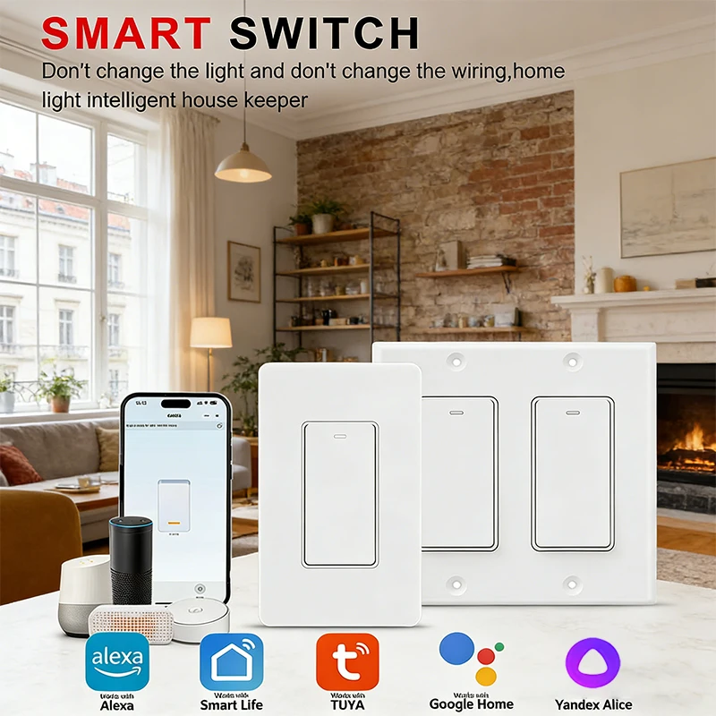 Smart Home For Living - Tuya Wi-Fi Smart Button Wall Switch