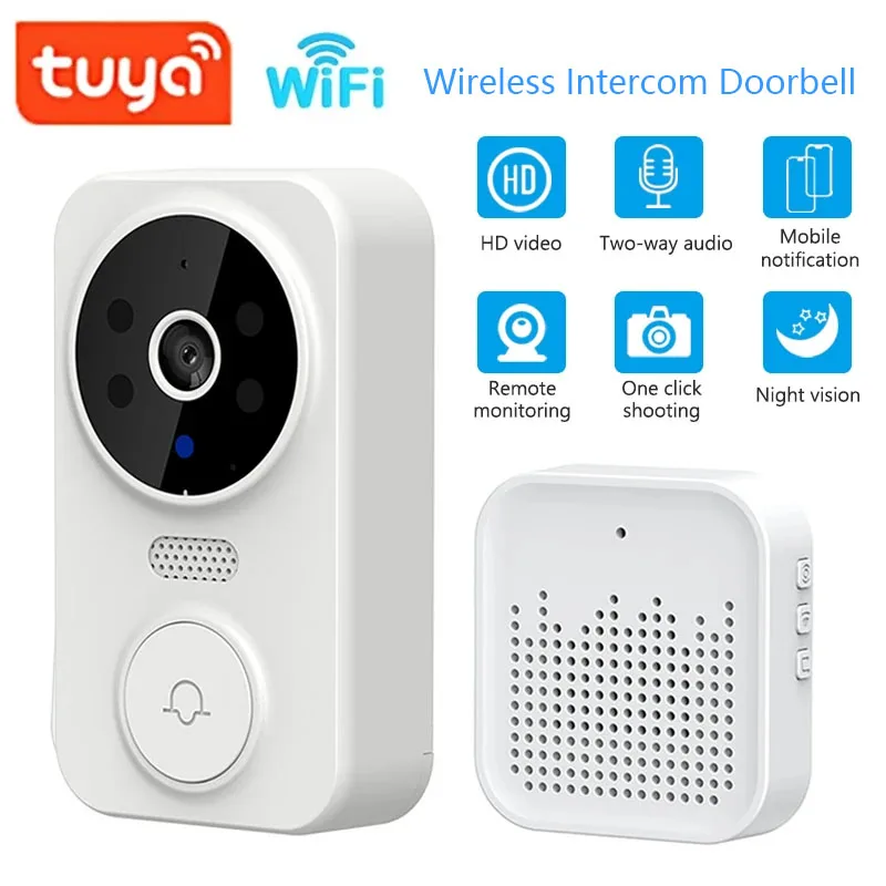 Smart Home Video Doorbell - WiFi Wireless Visual Intercom Doorbell Tuya