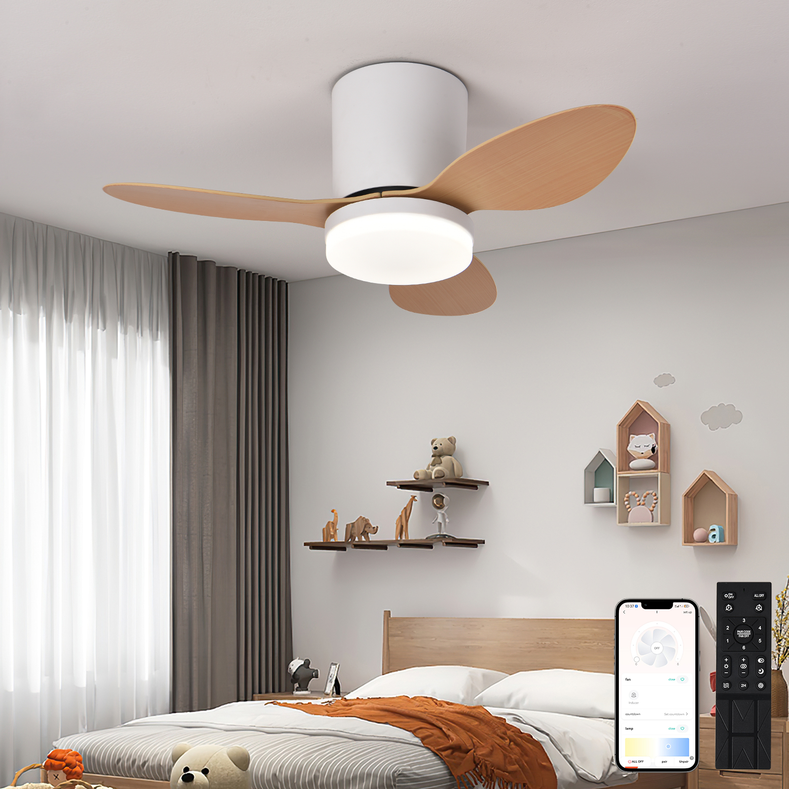 Smart Home Living Room - Silent and powerful ceiling fan 6-speed