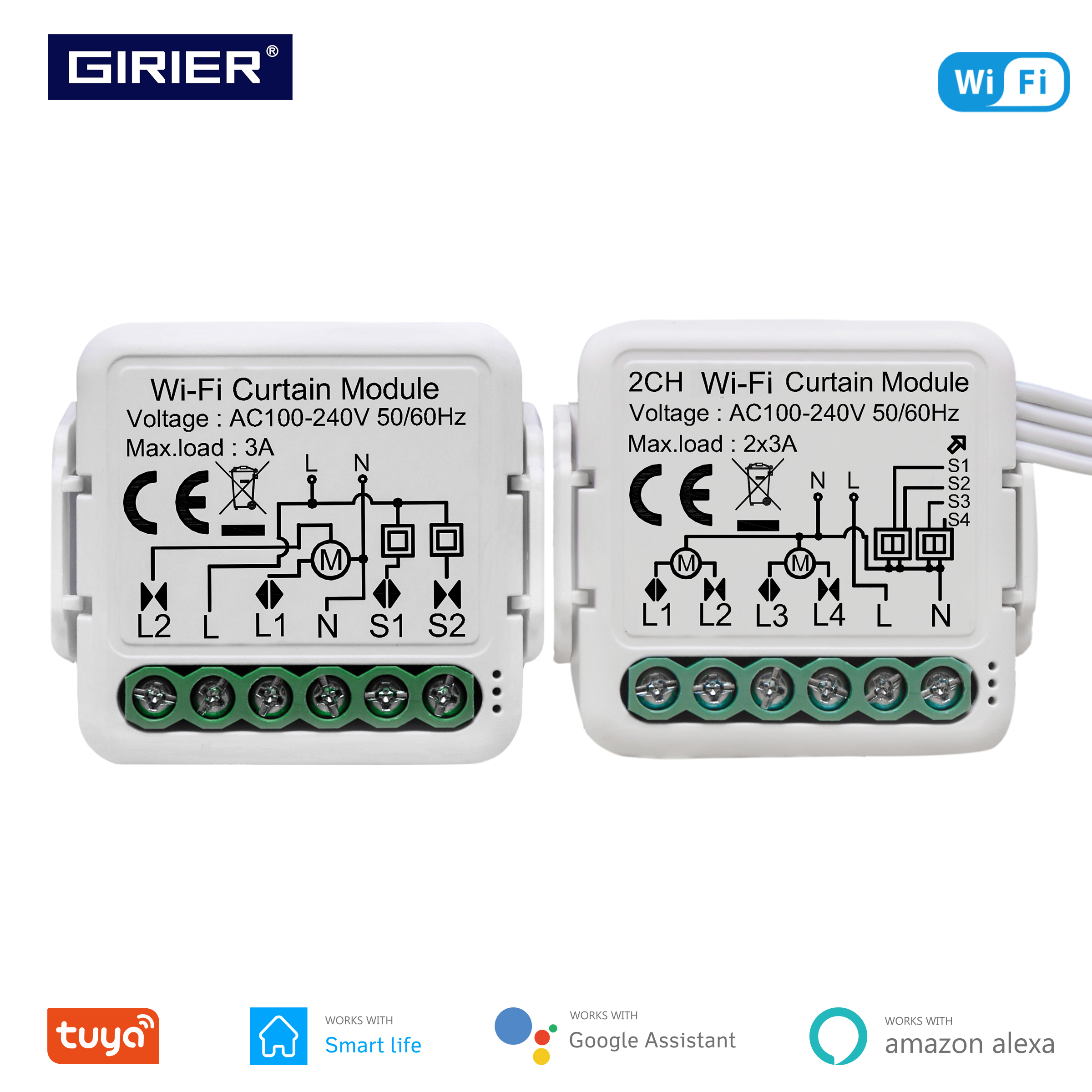 Curtain Motor - GIRIER Tuya Smart Wifi Curtain Module