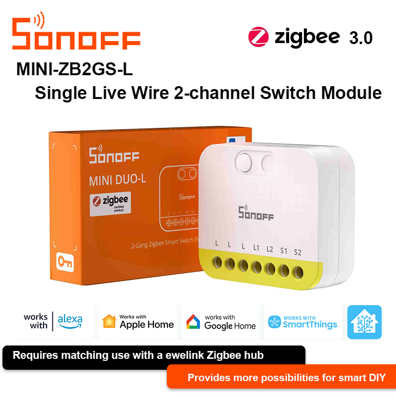 Smart Home For Living - Sonoff MINI-ZB2GS-L Zigbee 2-Channel Single Live