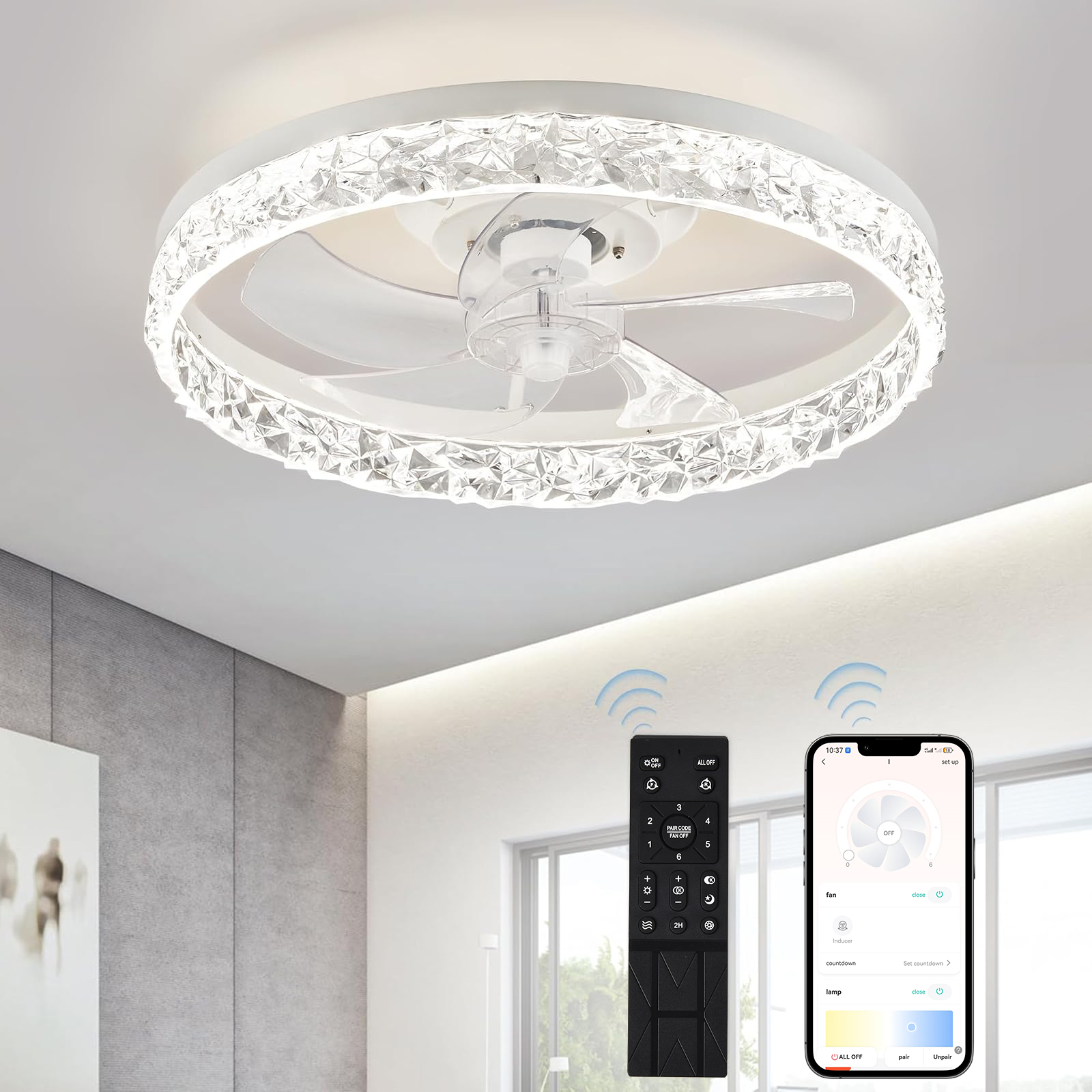 Smart Home For Living - Modern LED Ceiling Fan Lmap Remote