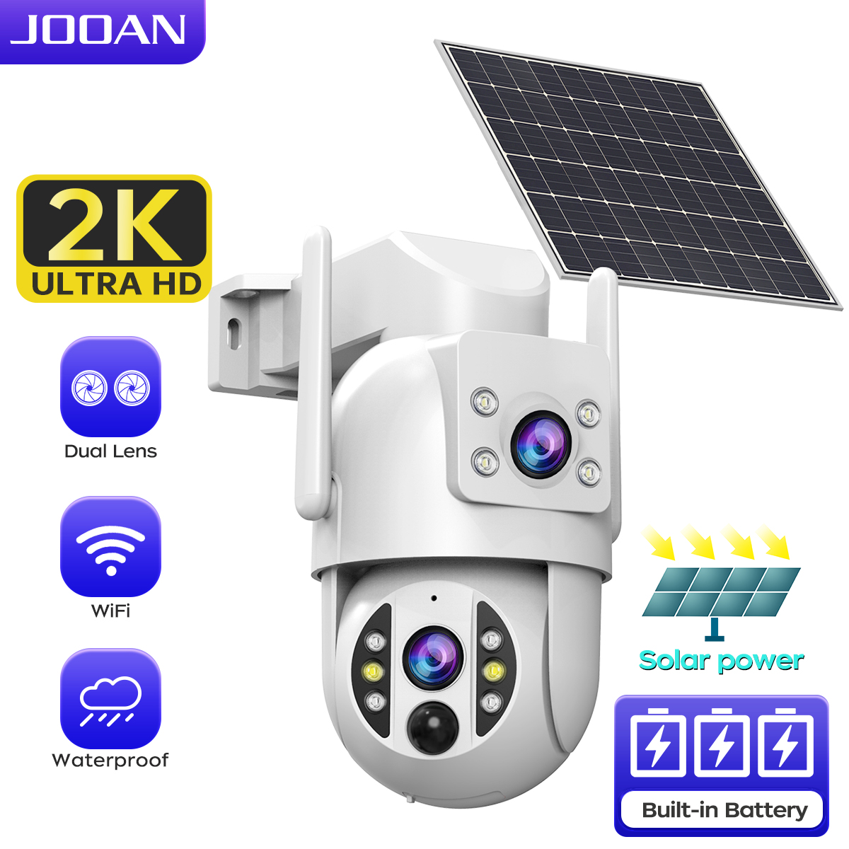 Smart Outdoor Plug - JOOAN 2K 4K Wireless Solar Camera