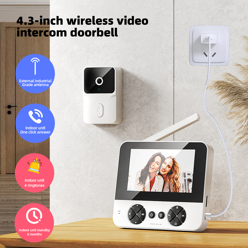 Smart Home Video Doorbell - 4.3'' Night Vision Video Doorbell Wireless