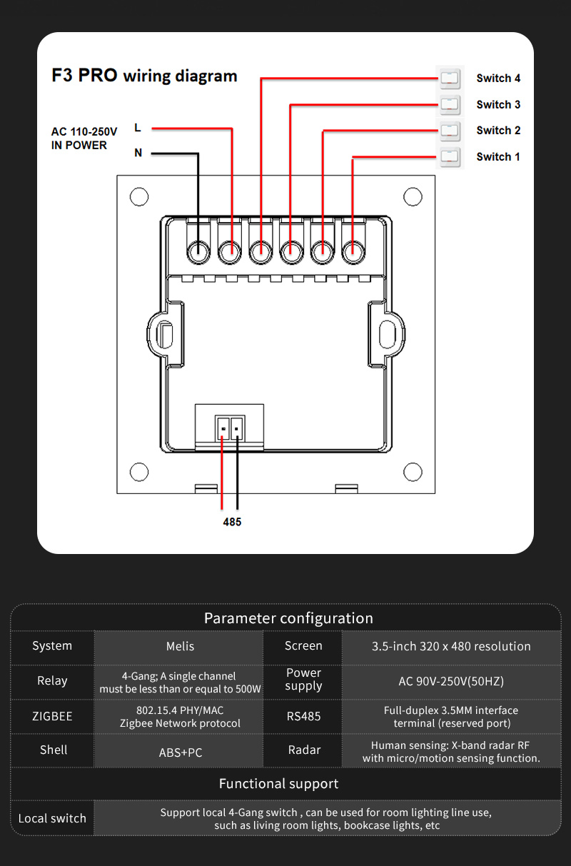 4 Gang Zigbee Smart Life Smart - đánh giá và giá Smart Home Control Panel
