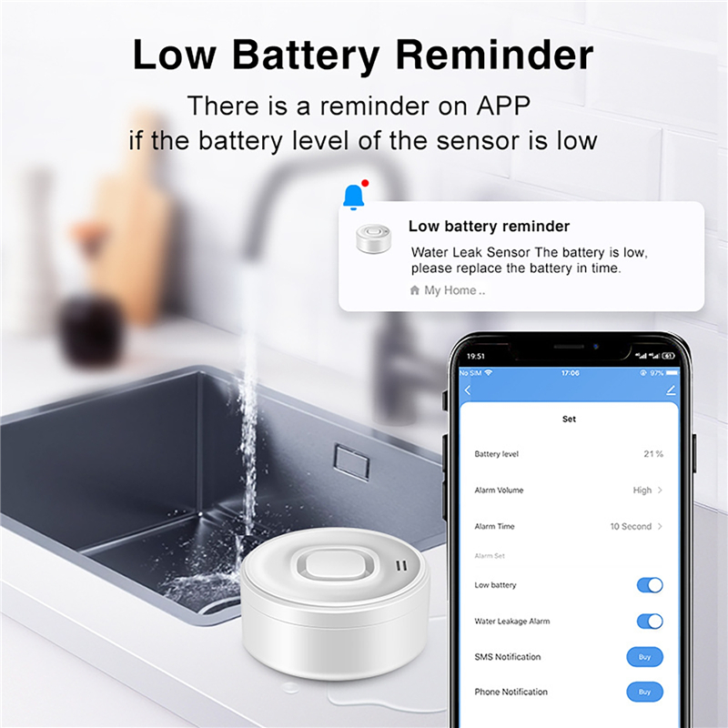 Tuya Smart WIFI Water Leak Sen - đánh giá và giá Wifi Water Sensor