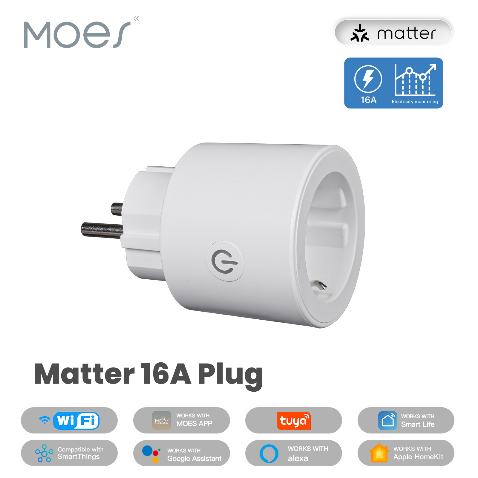 MOES Smart EU/US/UK Plug Matte - đánh giá và giá Smart Home Living Room