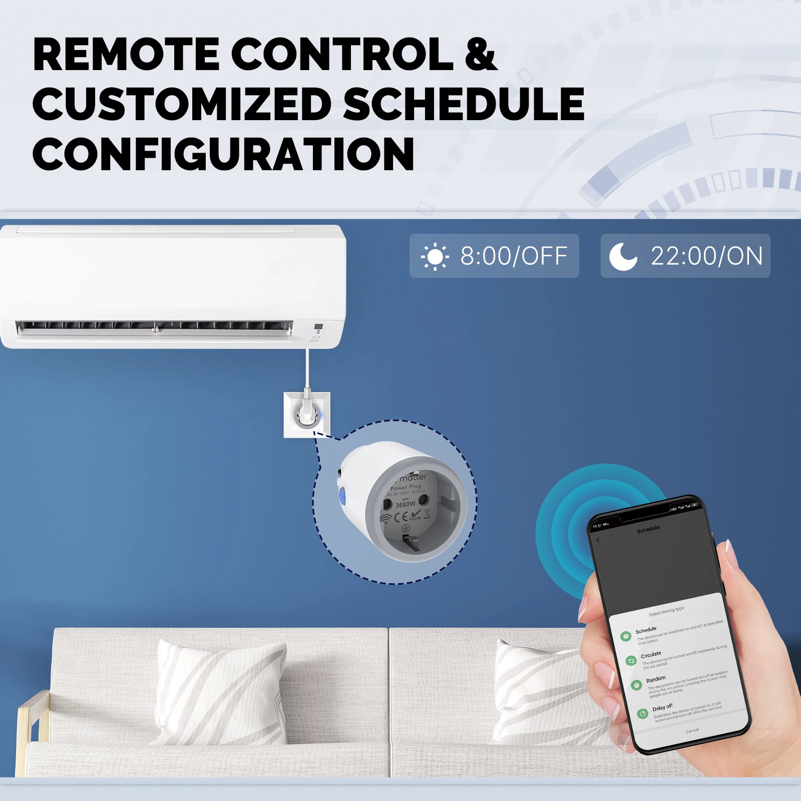 MOES Smart EU/US/UK Plug Matte - đánh giá và giá Smart Home Living Room