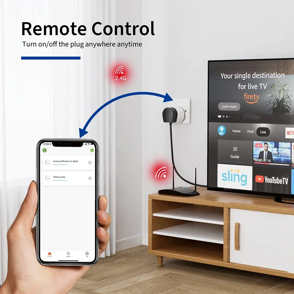 20A 16A UK Plug TUYA WIFI Smar - đánh giá và giá Smart Home Living Room