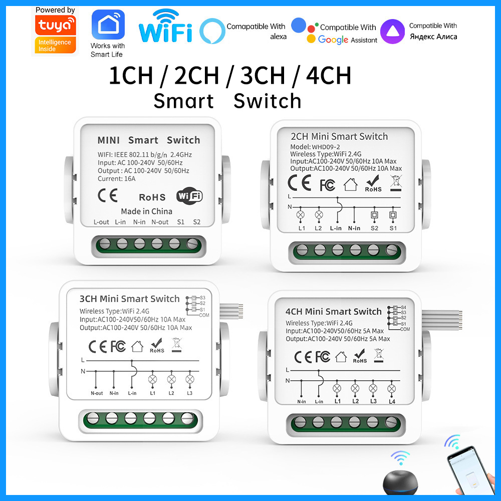 Tuya WiFi Smart Switch 1/2/3/4 - đánh giá và giá Smart Home Wiz