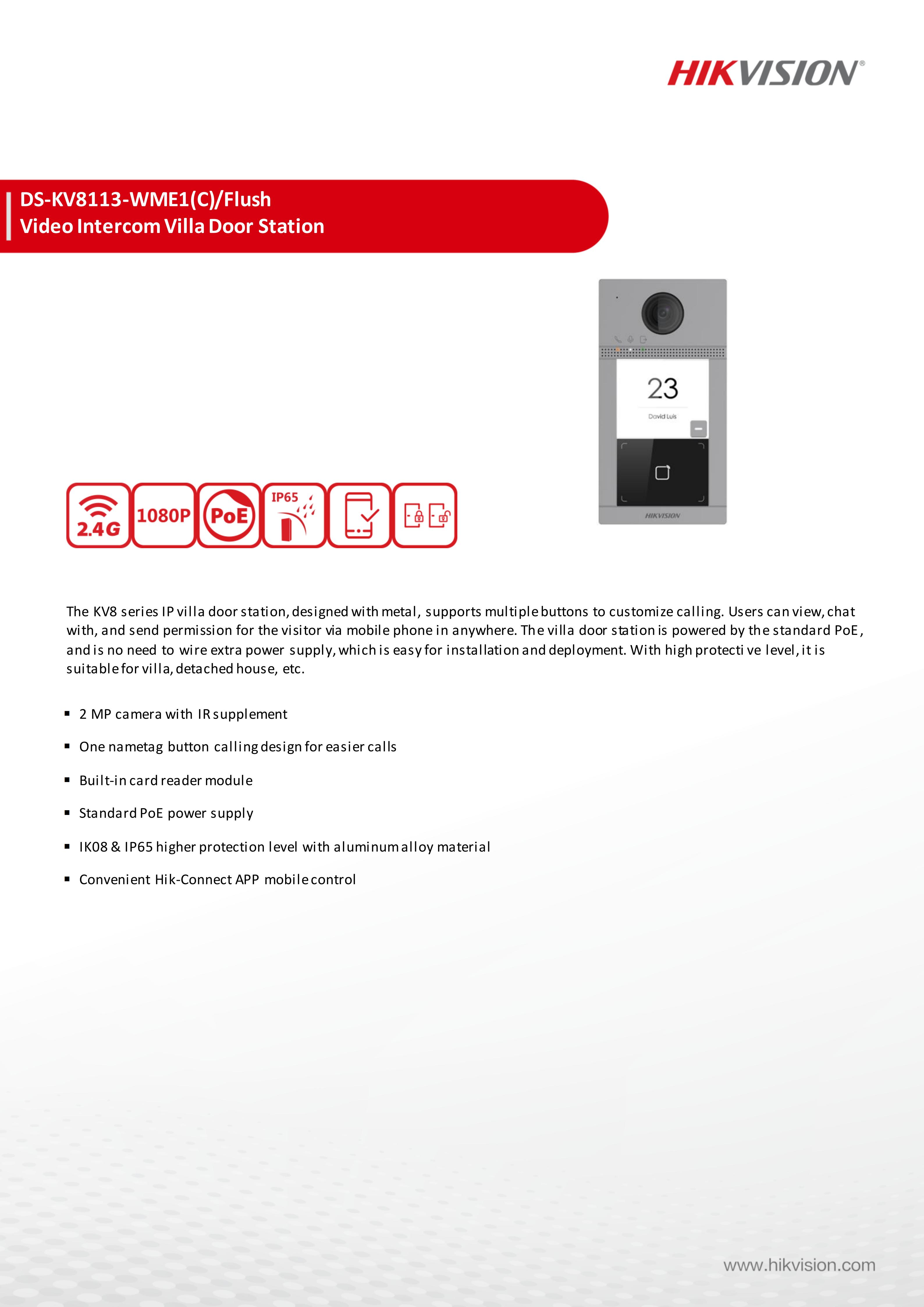 Hikvision DS-KV8113-WME1(C) PO - đánh giá và giá Smart Home Hikvision