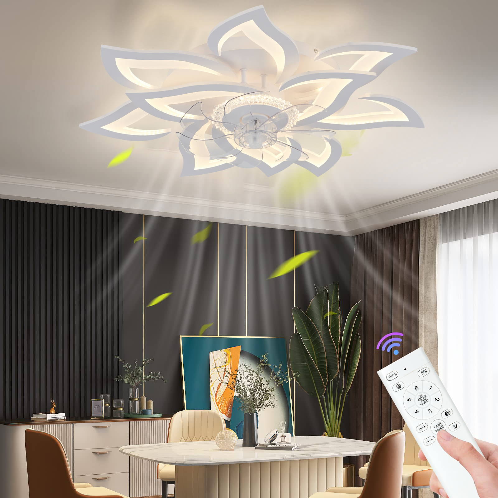 Lotus Led Ceiling Fan with Sma - đánh giá và giá Smart Home For Living