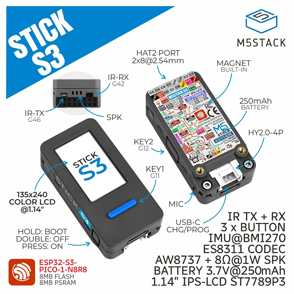M5Stack M5StickS3 ESP32-S3 IoT - đánh giá và giá Smart Home Control Panel