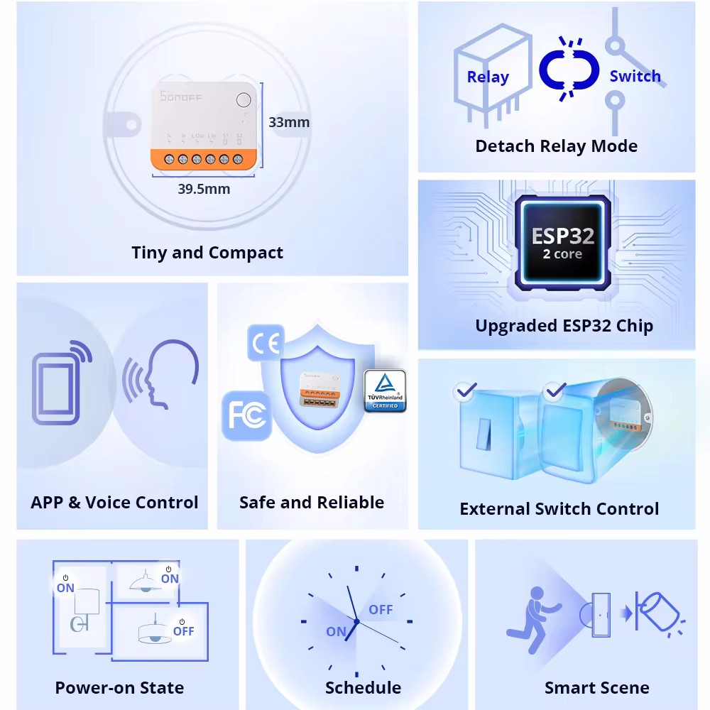 SONOFF Mini R4 Wifi Switch Mod - đánh giá và giá Smart Home Yandex