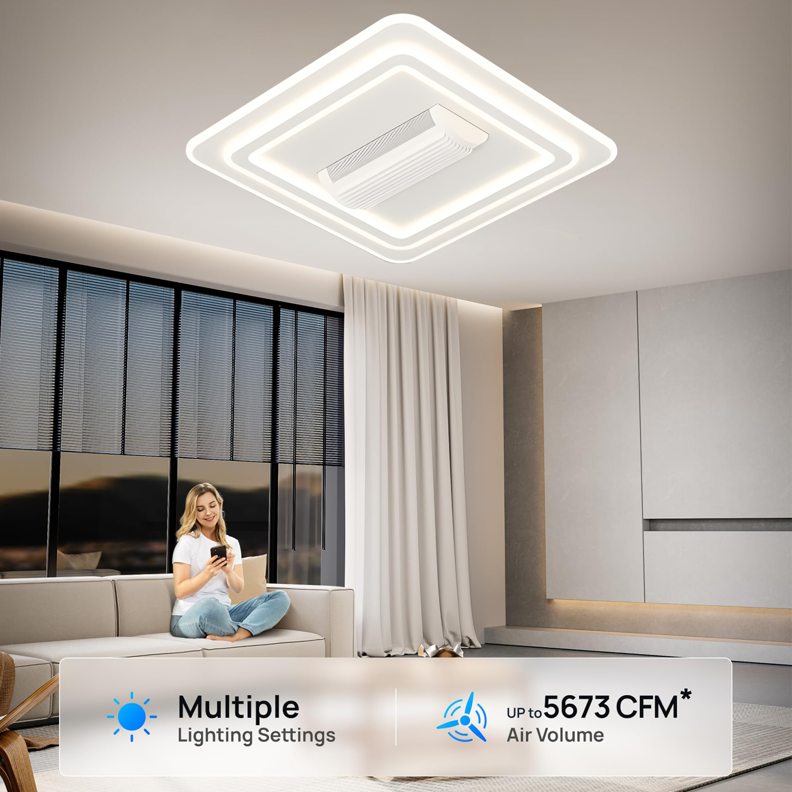 Modern Ceiling Fan with Light  - đánh giá và giá Smart Home For Living