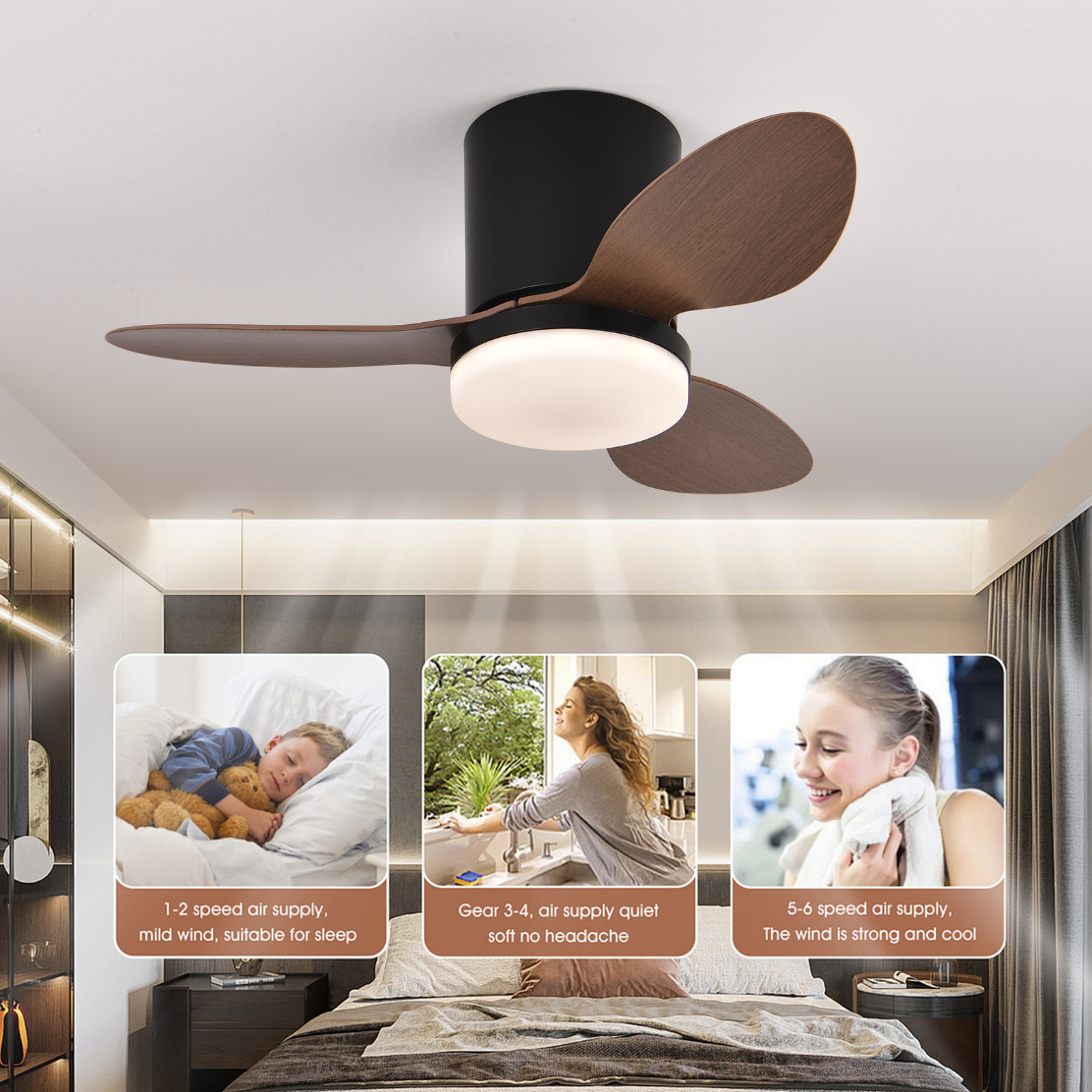Silent and powerful ceiling fa - đánh giá và giá Smart Home Living Room
