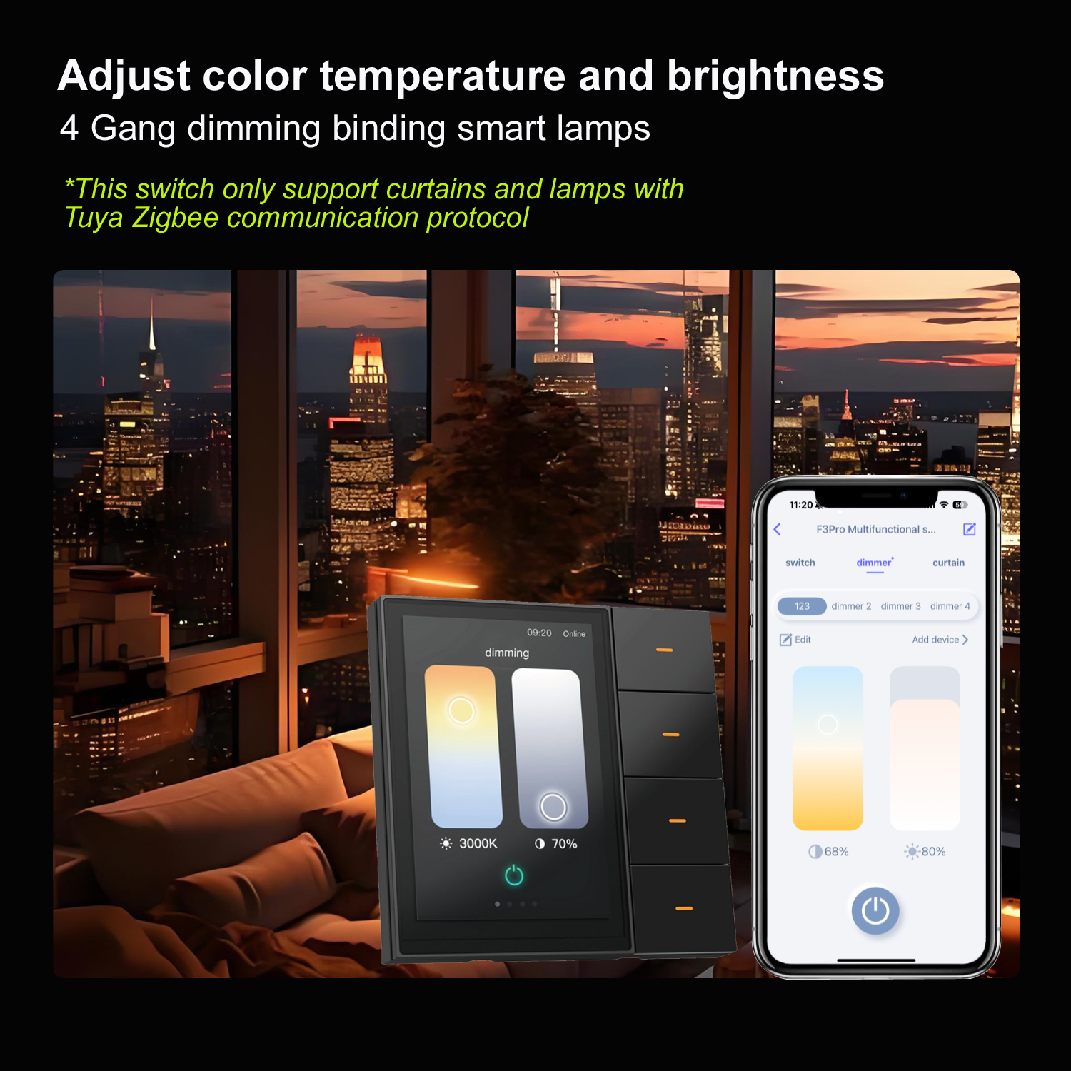 F3-pro Tuya Smart Panel ZigBee - đánh giá và giá Smart Home Control Panel