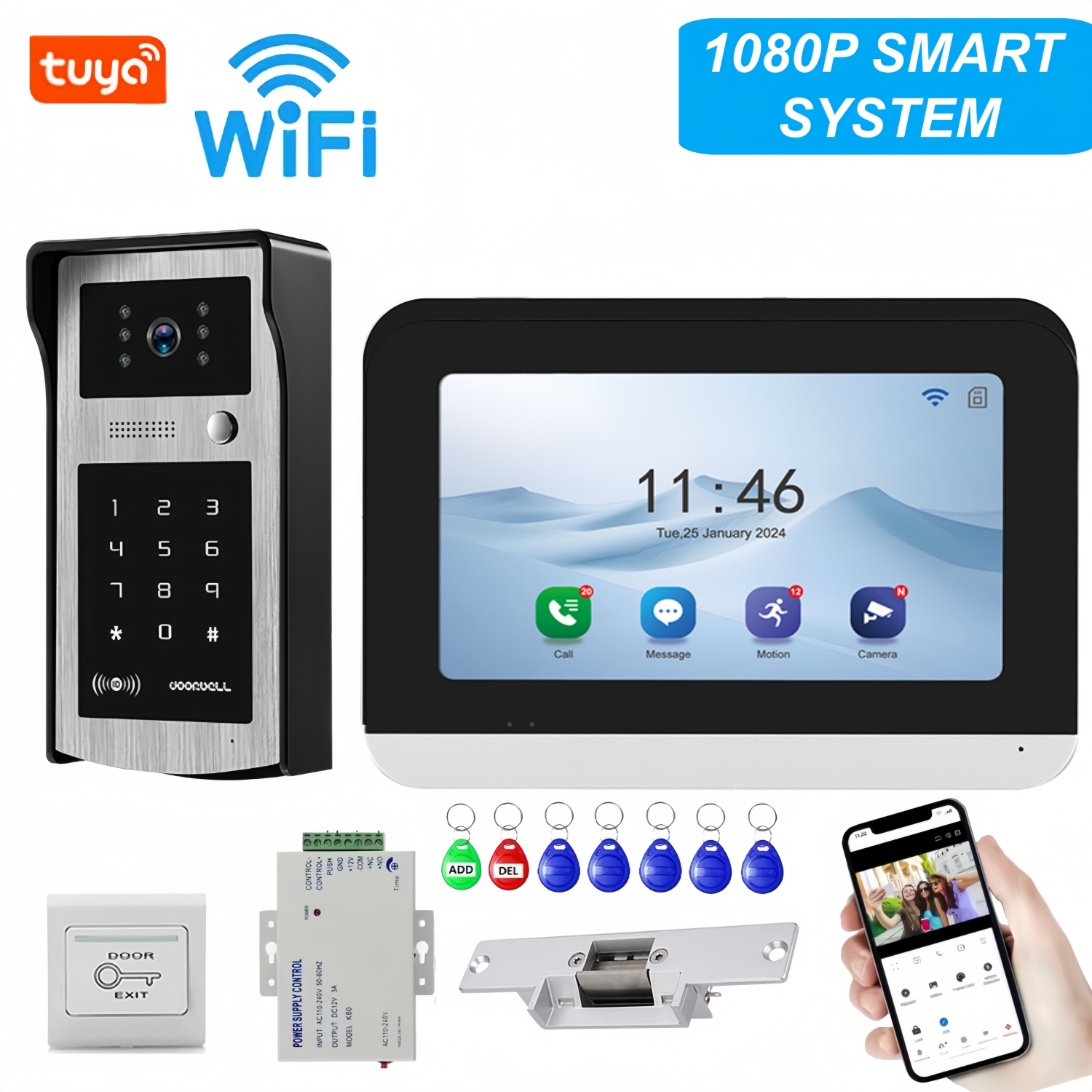 TUYA WIFI video intercom doorb - đánh giá và giá Smart Home Video Doorbell