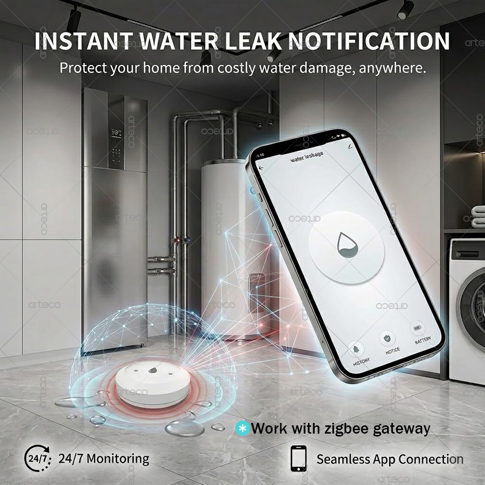 Zigbee Water Leak Sensor Flood - đánh giá và giá Smart Home Kitchen