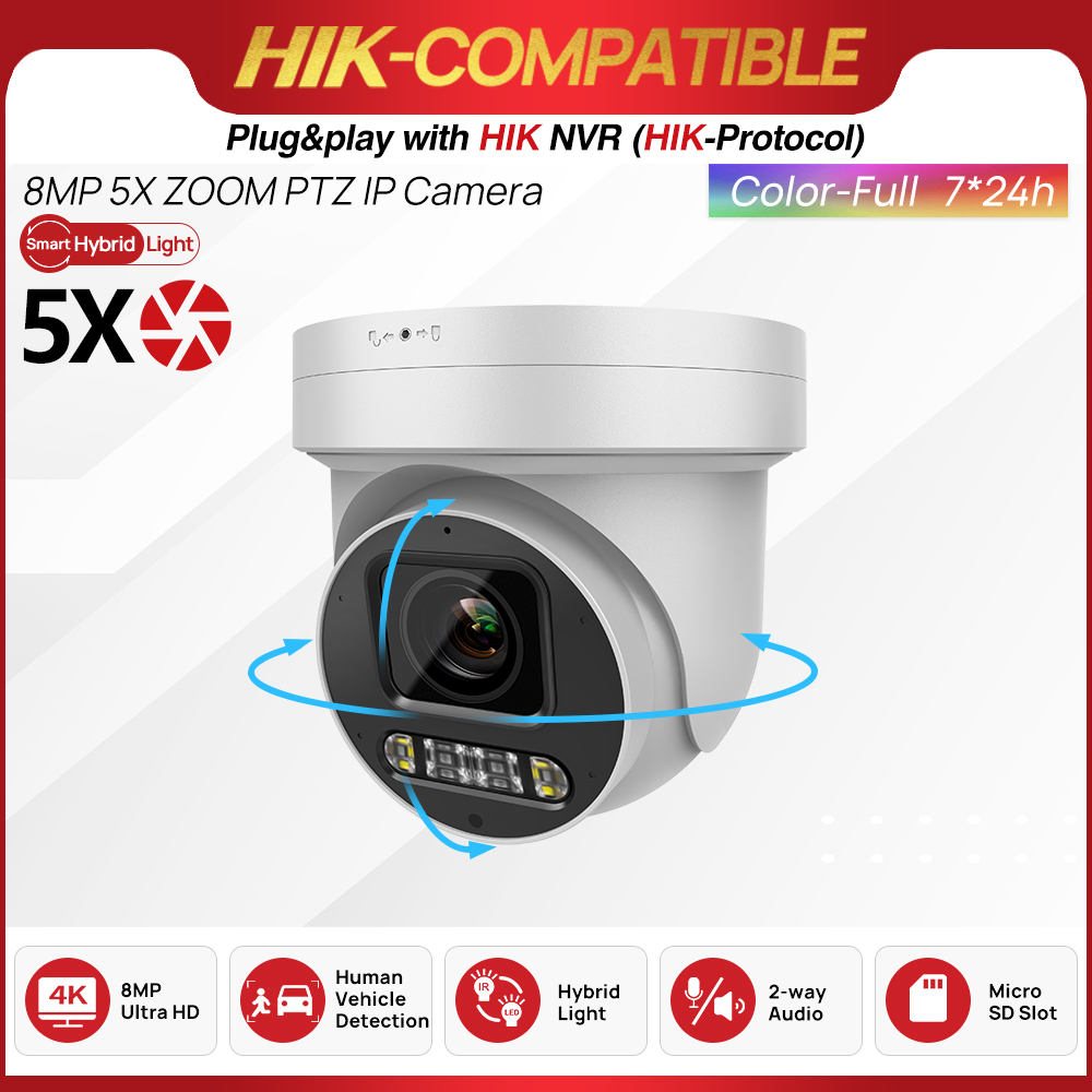 8MP 5X Zoom PTZ Camera POE Sma - đánh giá và giá Smart Home Hikvision
