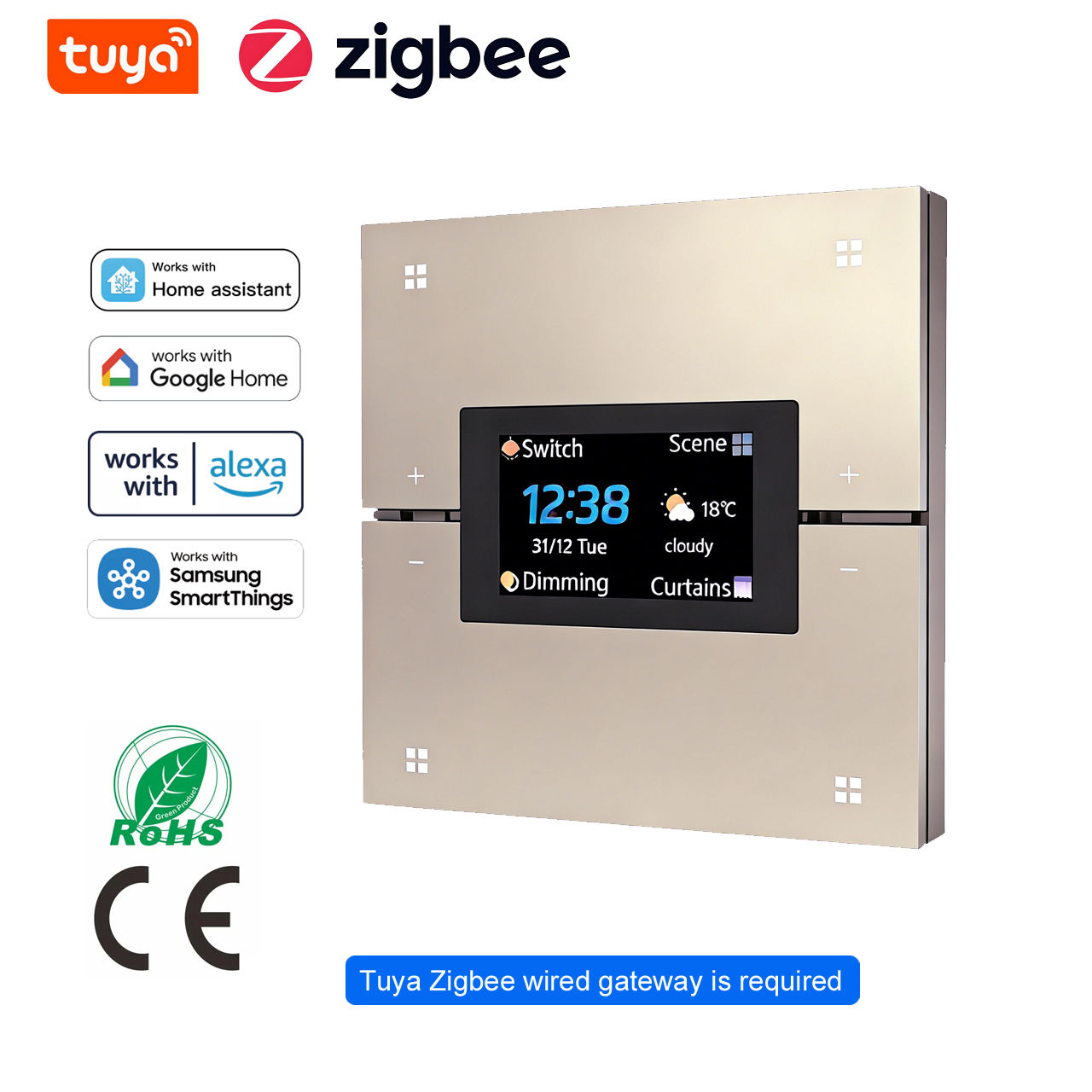 Tuya Smart Wall Switch work Zi - đánh giá và giá Smart Home Display