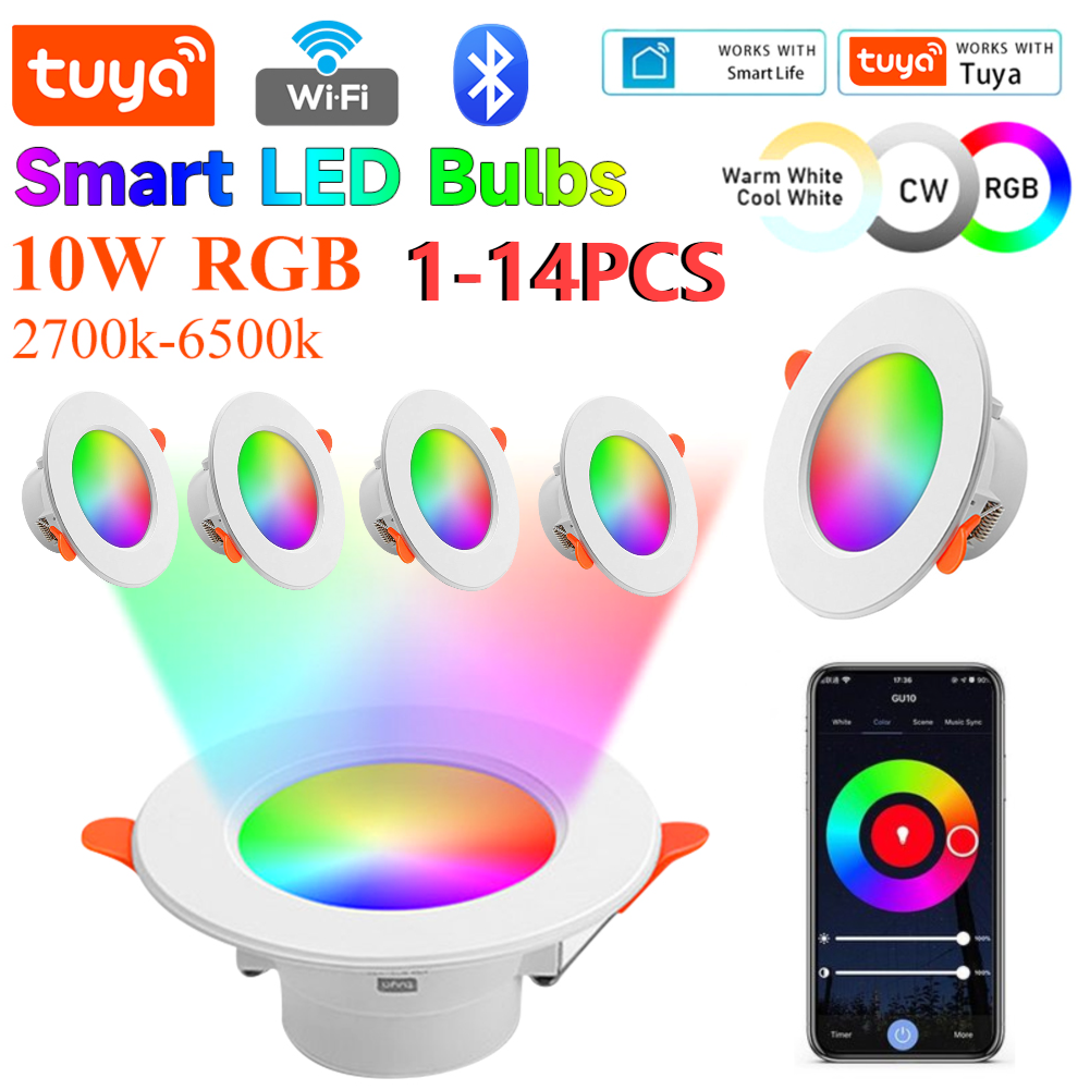 1-14PCS 10W Smart LED Downligh - đánh giá và giá Smart Home For Living