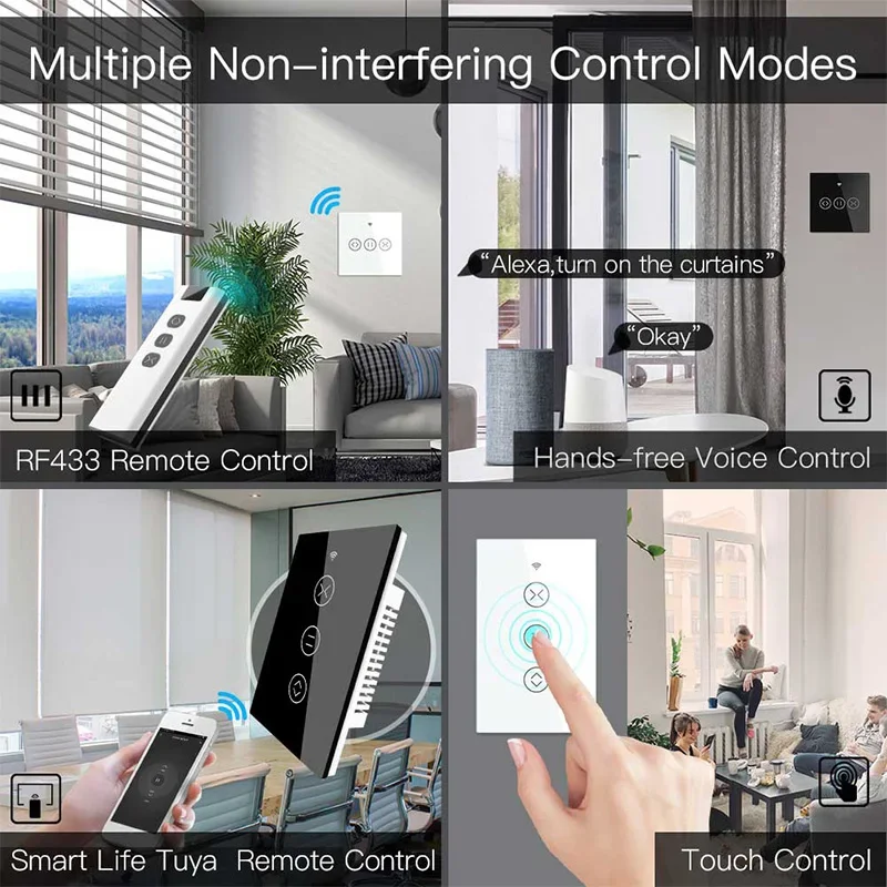 Wifi RF433 Touch Smart Curtain - đánh giá và giá Smart Home Living Room